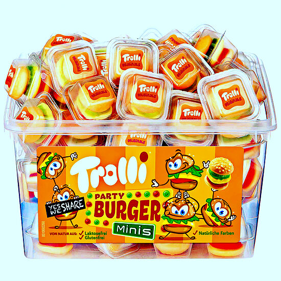 Želejkonfektes TROLLI Party Burger, 10gx60gab
