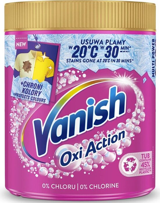 Traipu tīrīšanas pulveris VANISH Oxi Action Pink, 970g