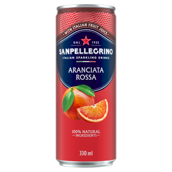 Sulas dzēriens S.PELLEGRINO Aranciata Rosso Apelsīnu, gāzēts, bundžā, 0.33l(DEP)