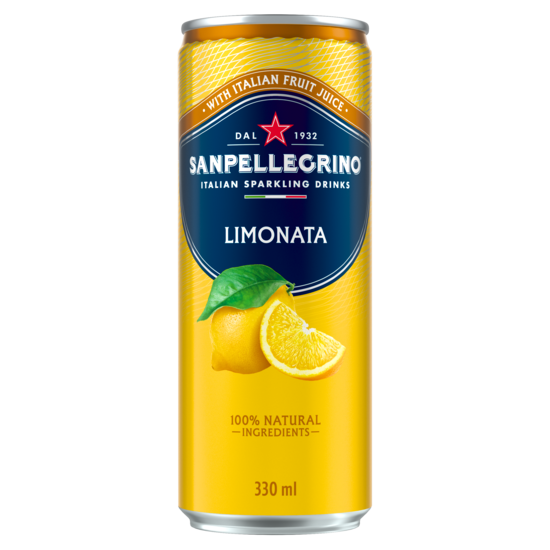 Sulas dzēriens S.PELLEGRINO Limonata Citronu, gāzēts, bundžā, 0.33l(DEP)