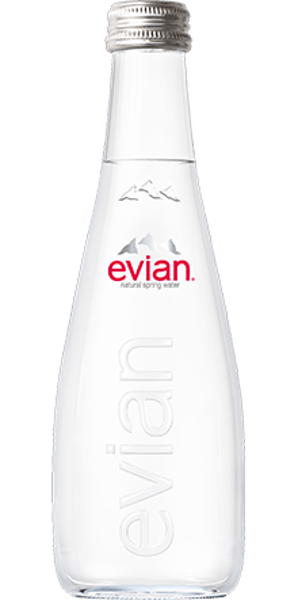 Evian dabīgs minerālūdens 0,33 ml gāzēts/stikls