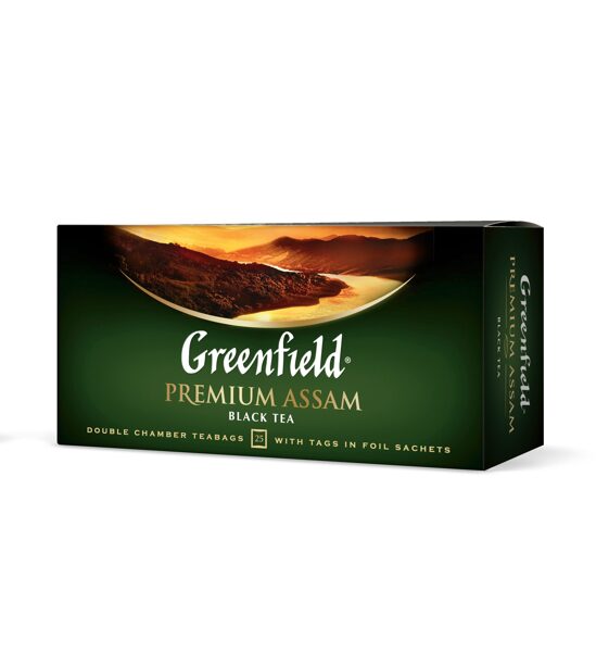 GREENFIELD "Premium Assam" melnā tēja 25x2g