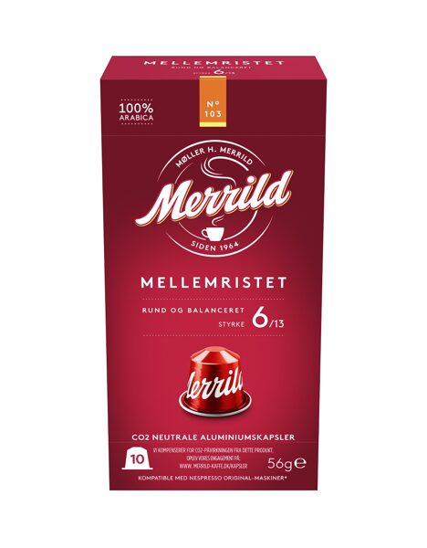 Kafijas kapsulas Merrild NCC Mellemristet no.103, 10 gab, 56g