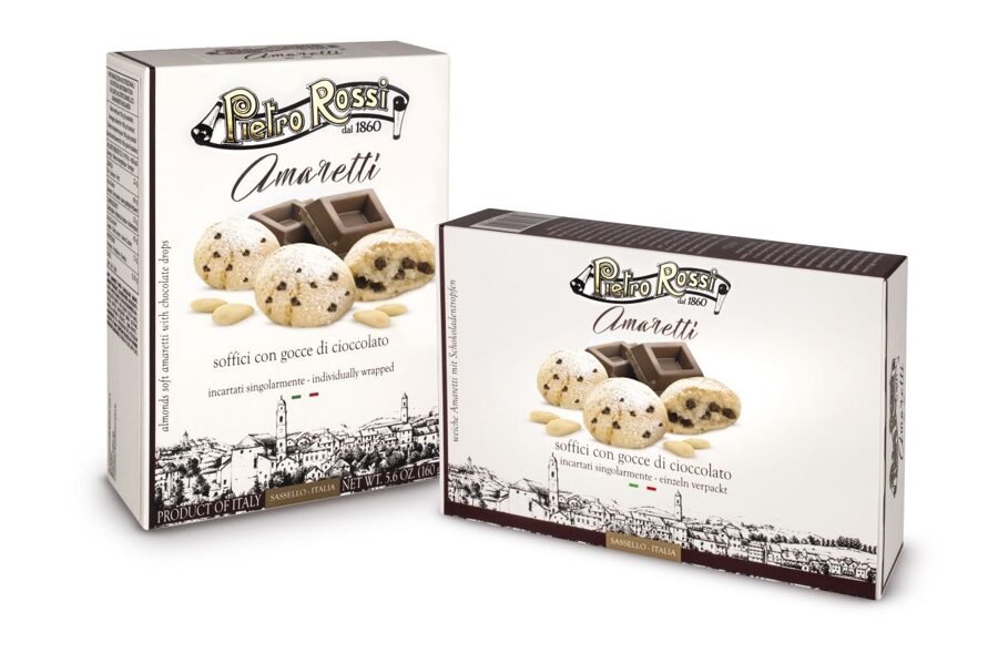 Cepumi PIETRO ROSSI Premium Soft Amaretti, ar šokolādes gabaliņiem, 160g
