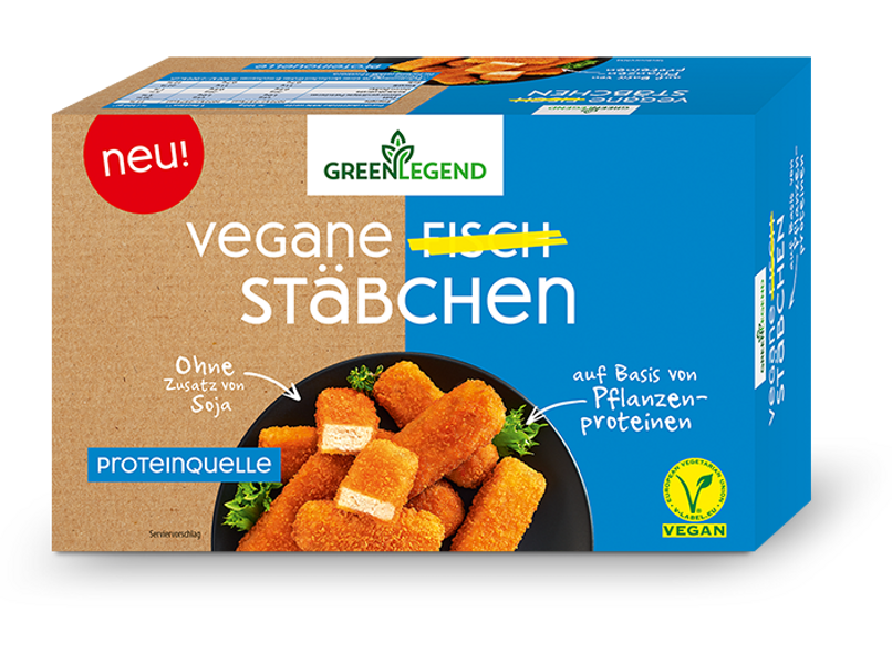 Vegāniskās zivju nūjiņas GREEN LEGEND, 300g, saldētas
