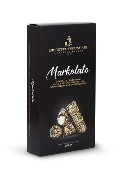 Vafeļu rullīši BISCOTTI TSOUNGARI Markolato ar tahinni krēmu, 170g