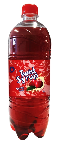 Sīrups TWIST ar ķiršu garšu, ar cukuru un saldinātājiem, PET, 1l (DEP)