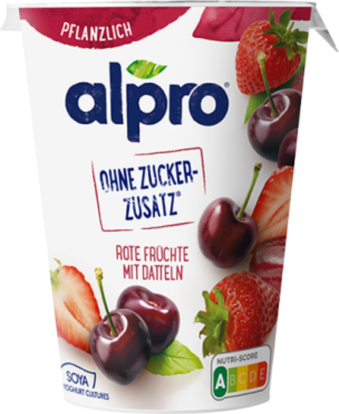 Fermentētas sojas produkts ALPRO. ar sarkanajām ogām un datelēm, 400g